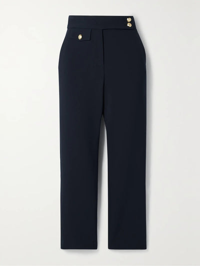 Navy Renzo Pant with Gold Buttons-Veronica Beard-Tocca Finita