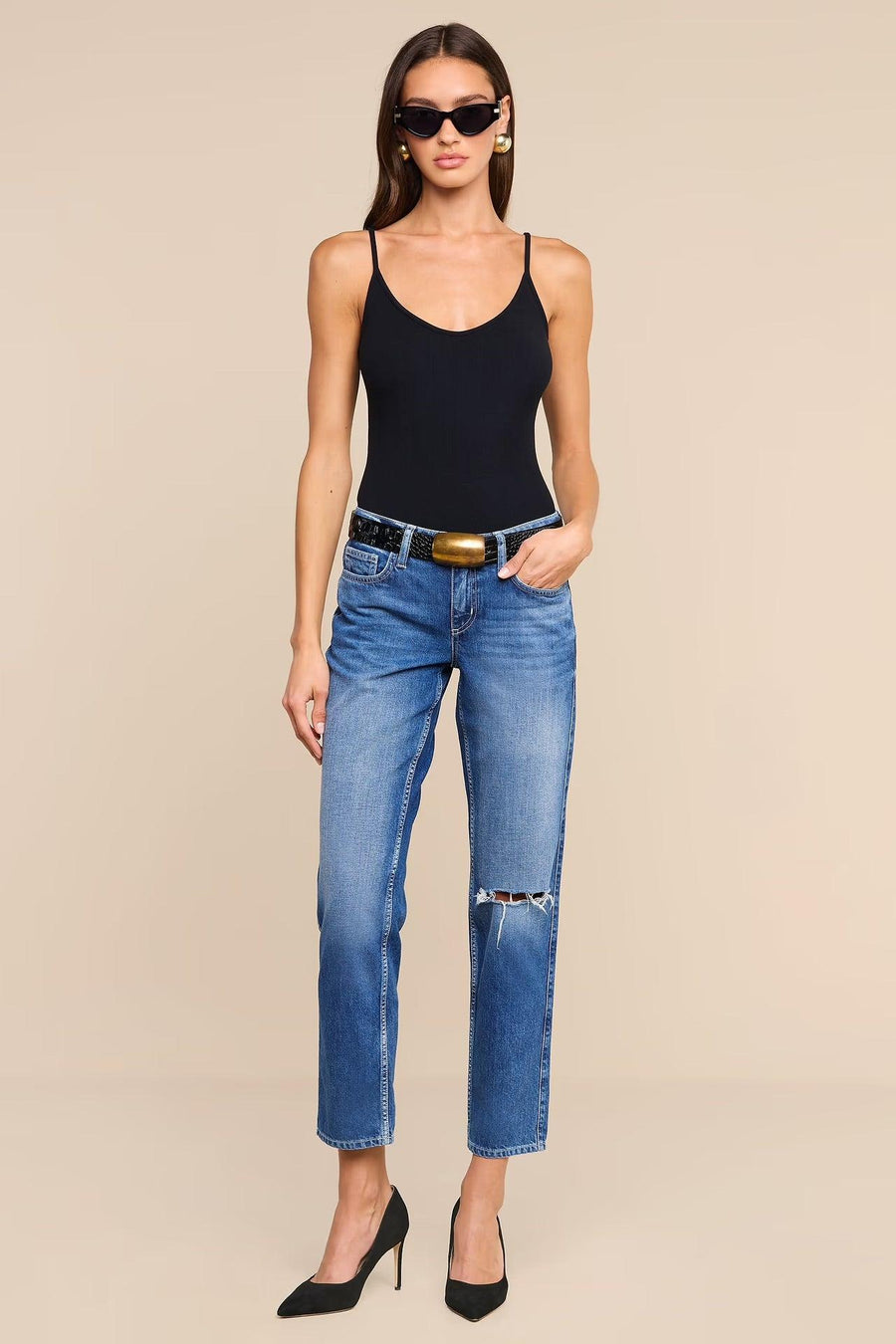 Nevia Slouchy Straight-Leg Jean Atlantis Destruct-L&