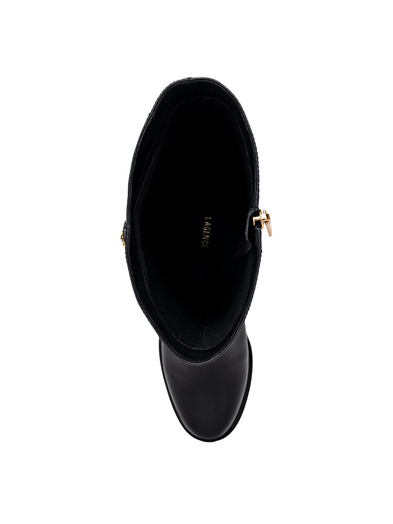 Oceana Riding Boot Black Leather-L&