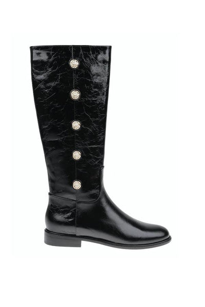 Oceana Riding Boot Black Patent-L'Agence-Tocca Finita
