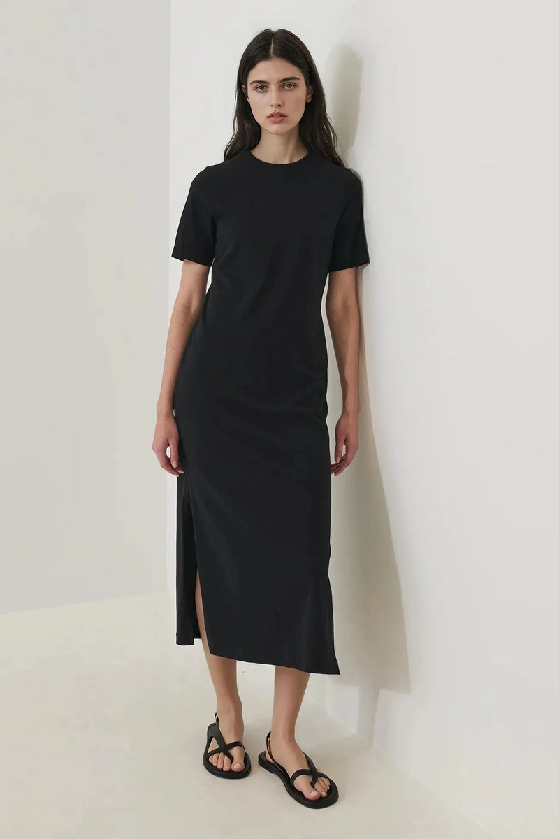 Organic Pima Cotton T-Shirt Dress Black