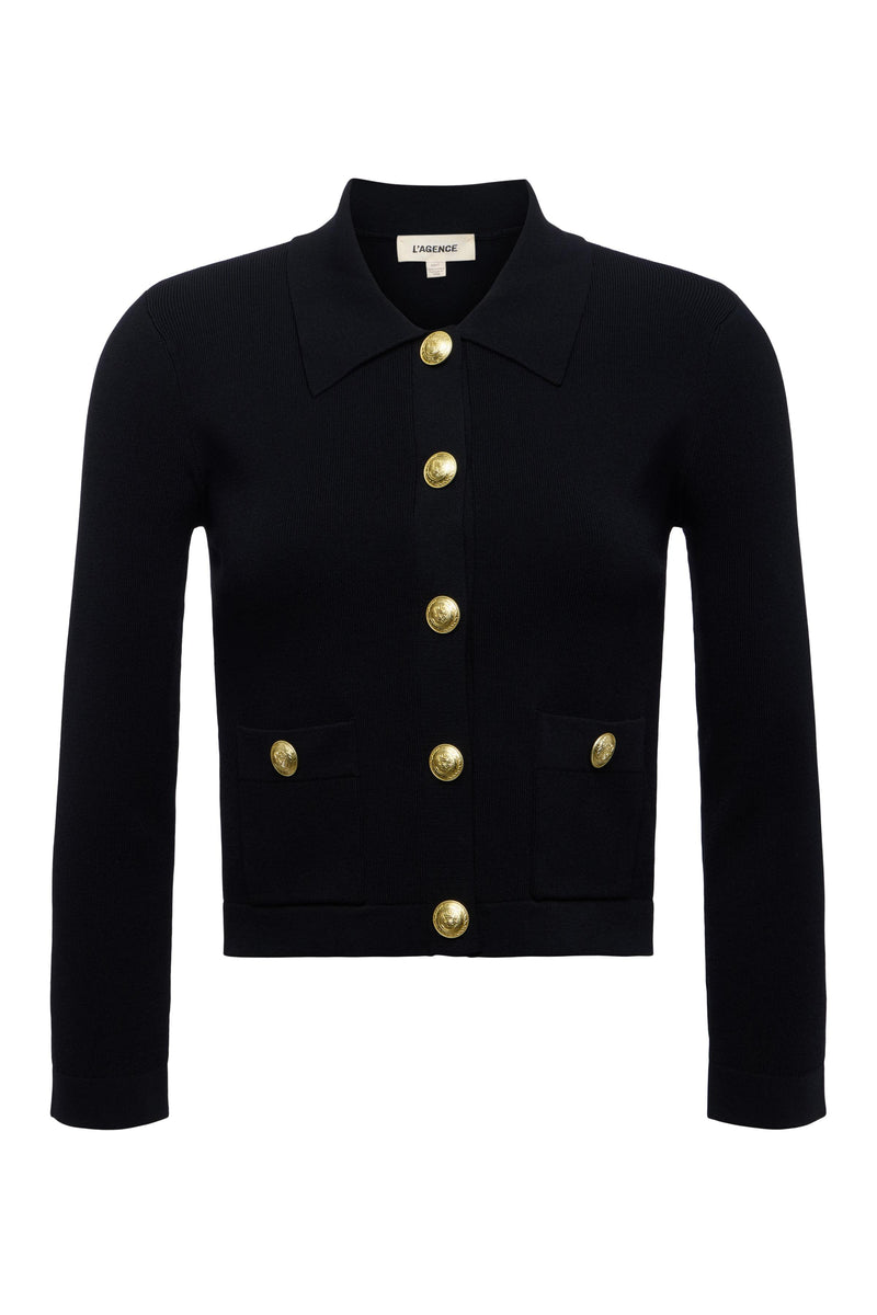 Osiris Collared Cardigan Black/Gold-L&