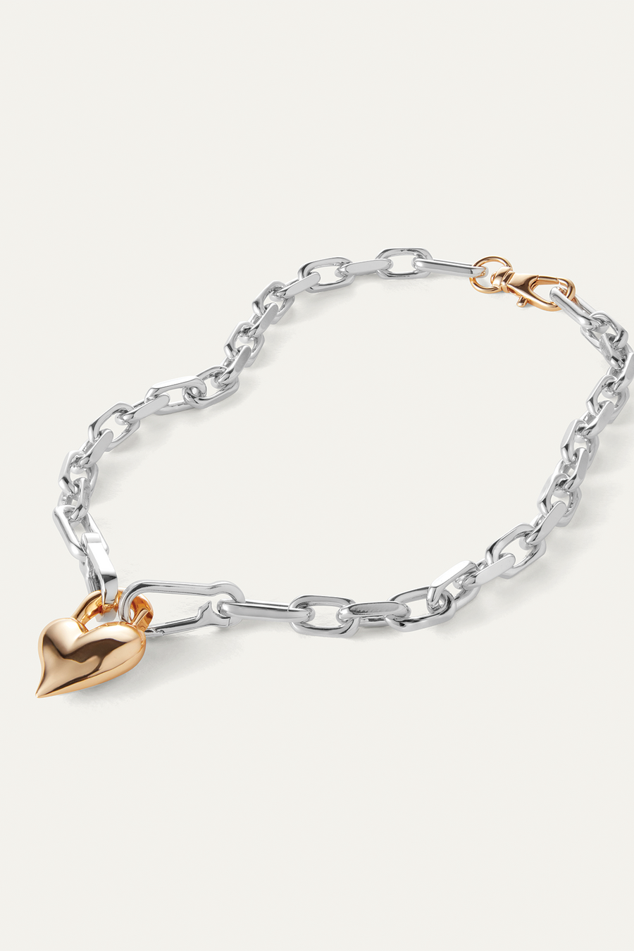 Padlock Heart Pendant Necklace Two tone-Jenny Bird-Tocca Finita