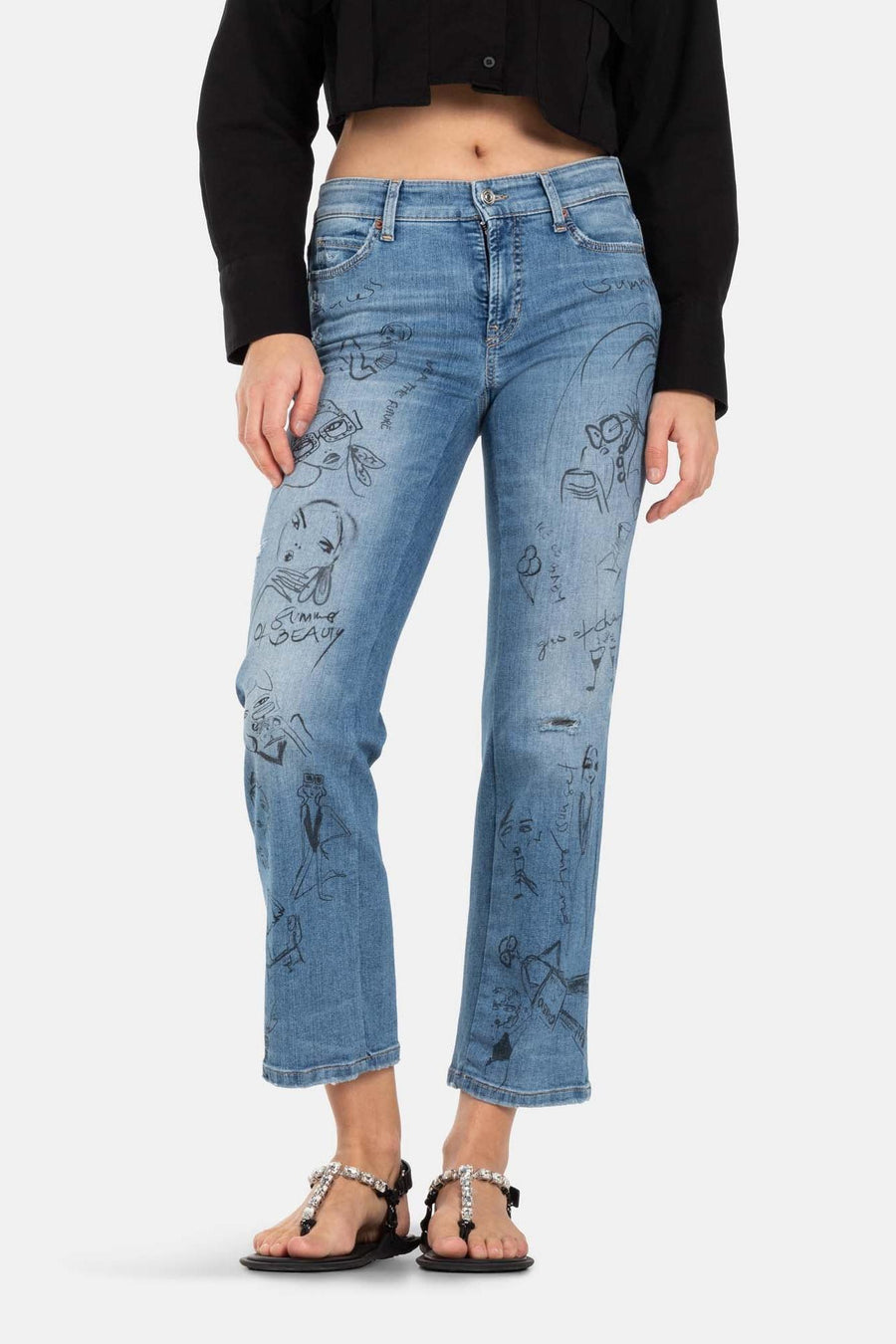 Paris Straight Ankle Jean in Summer Vibes-Cambio-Tocca Finita
