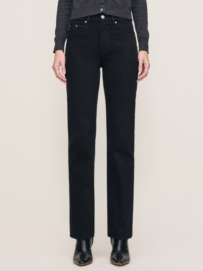 Patti Straight High Rise 31" Jeans Black-DL1961-Tocca Finita