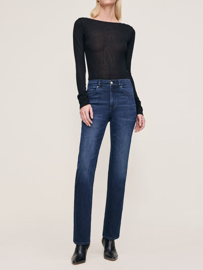 Patti Straight High Rise 31" Jeans Blue Cave-DL1961-Tocca Finita