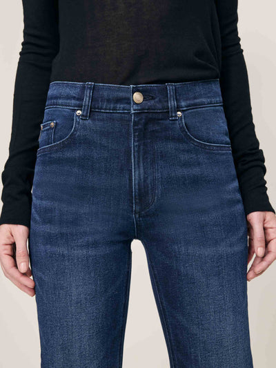 Patti Straight High Rise 31" Jeans Blue Cave-DL1961-Tocca Finita
