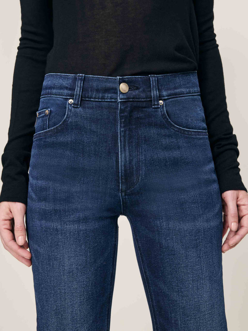 Patti Straight High Rise 31" Jeans Blue Cave-DL1961-Tocca Finita