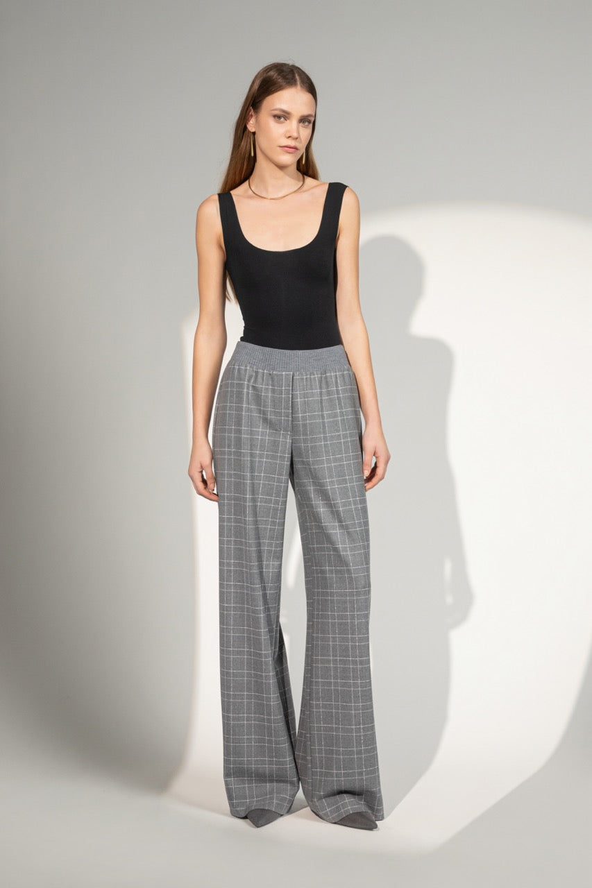 Plaid Wide Pant-She&