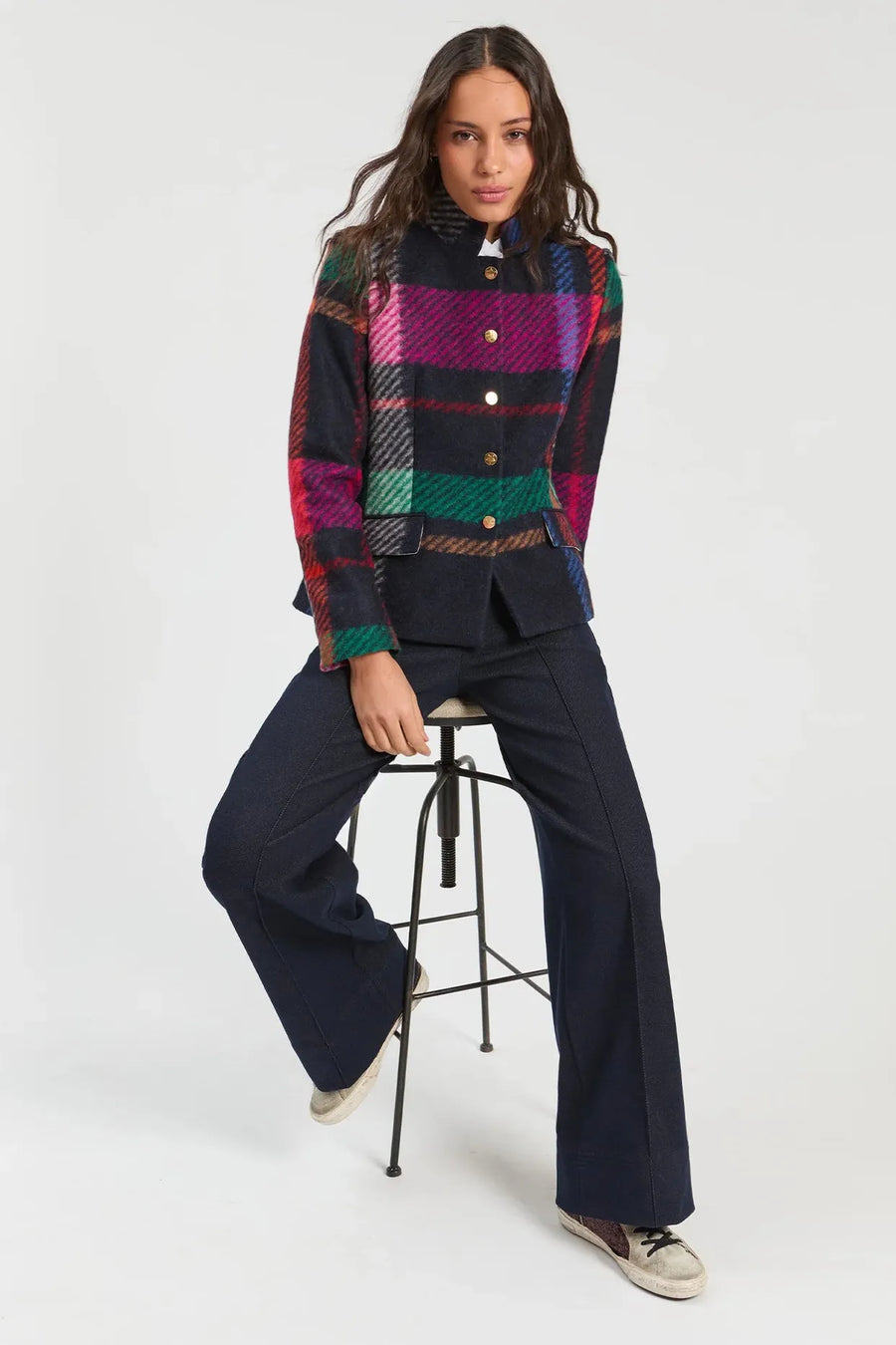Plaid Xl Multicolor Wool Jacket-Vilagallo-Tocca Finita