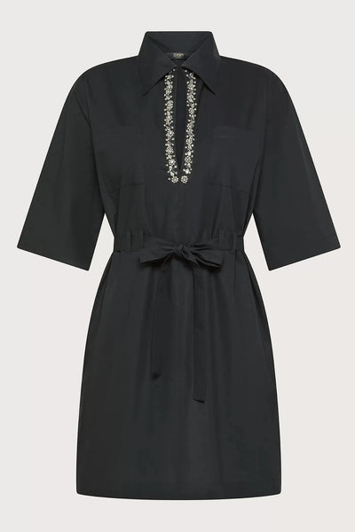Poplin Dress With Stone Embroidery-Seventy-Tocca Finita