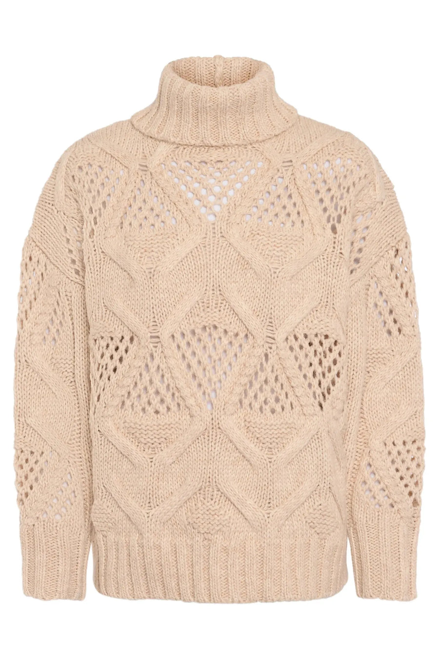 Pullover With Chunky Cable-Knit Pattern Beige-Marc Aurel-Tocca Finita