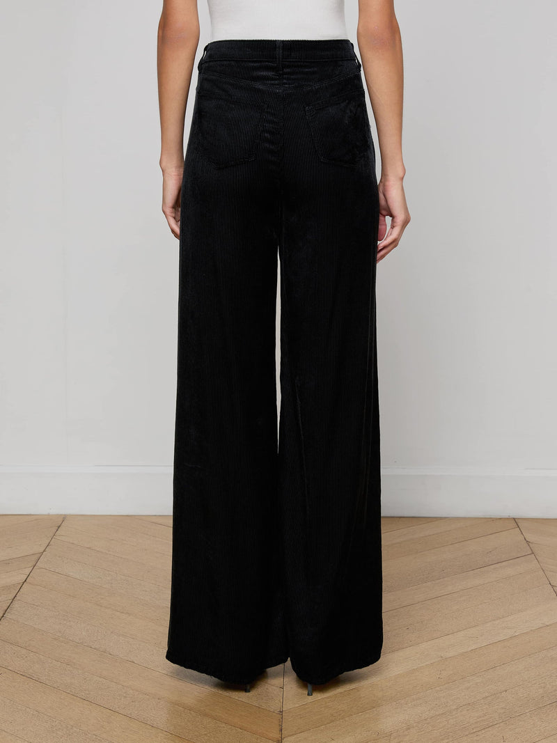 Quincy Wide-Leg Corduroy Jean Black-L&