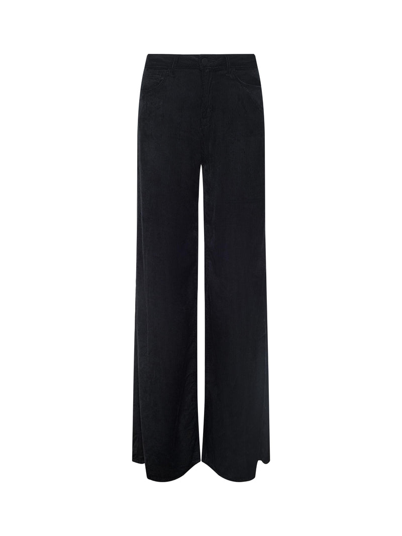 Quincy Wide-Leg Corduroy Jean Black-L&