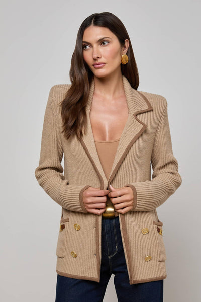 Ranch Knit Blazer Natural/Brown-L'Agence-Tocca Finita