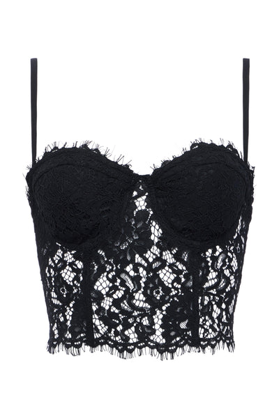 Raquel Lace Bustier Black-L'Agence-Tocca Finita