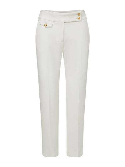 Renzo Pant In White With Gold Buttons-Veronica Beard-Tocca Finita