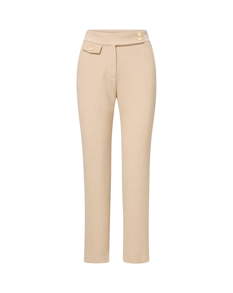 Renzo Slim-Leg Pant Heathered Sand-Veronica Beard-Tocca Finita