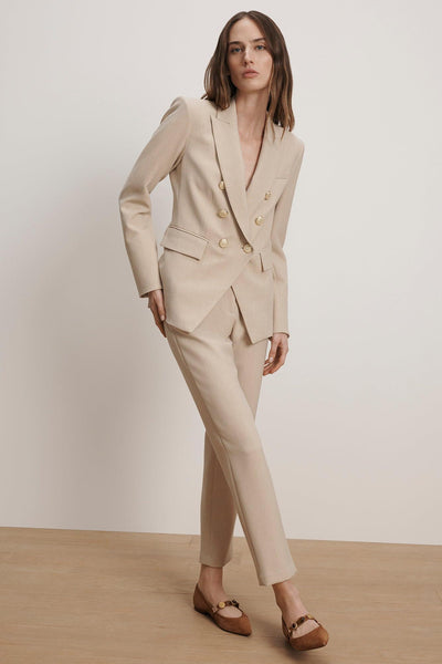 Renzo Slim-Leg Pant Heathered Sand-Veronica Beard-Tocca Finita