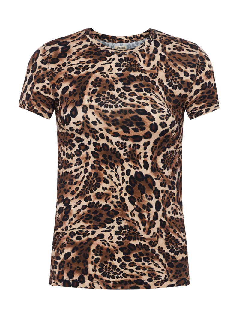Ressi Fitted Tee Cinnamon Swirl Paisley Leopard-L&