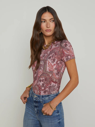 Ressi Paisley Crew T-Shirt Mauve Multi-L'Agence-Tocca Finita
