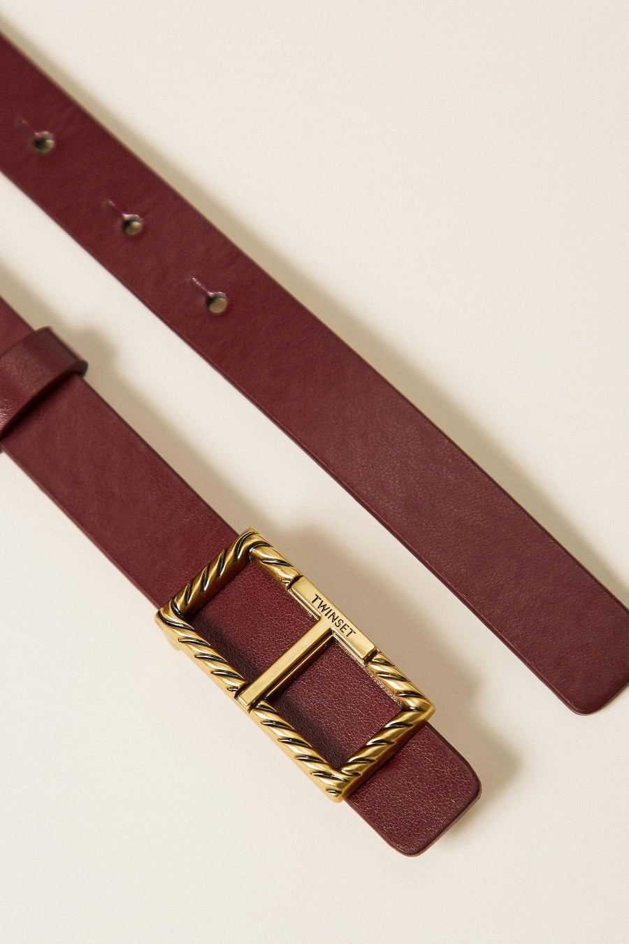 Reversible Belt With Logoed Buckle Two-Tone Bordeaux/Putty-TWINSET-Tocca Finita