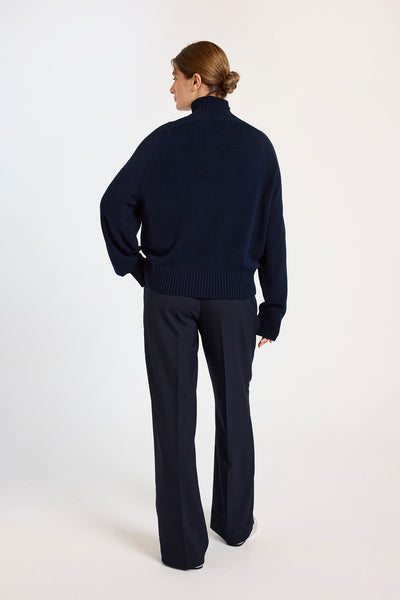 Rib Detail High Neck Sweater-Wispr-Tocca Finita