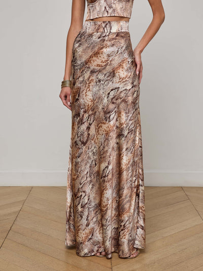 Ryker Silk Maxi Skirt Western Snake-L'Agence-Tocca Finita