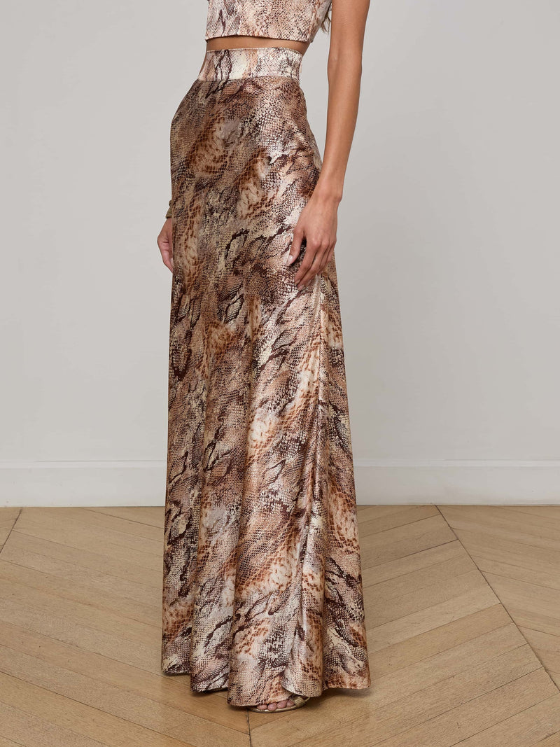 Ryker Silk Maxi Skirt Western Snake-L&
