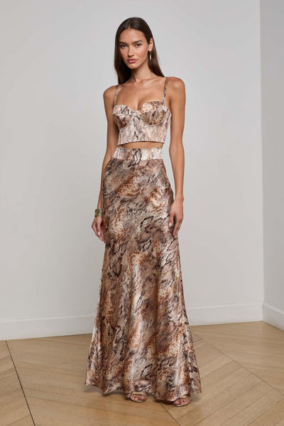 Ryker Silk Maxi Skirt Western Snake-L'Agence-Tocca Finita