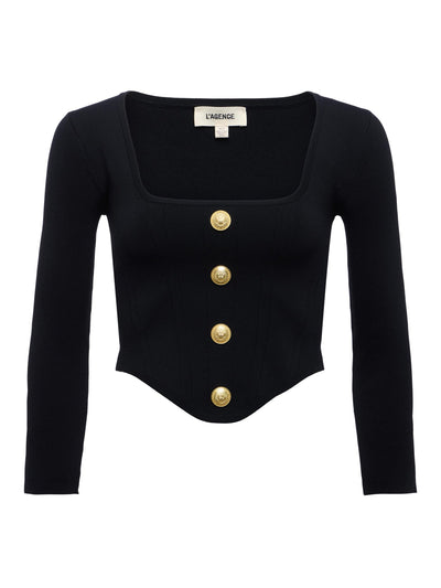 Sasha Top Black/Gold-L'Agence-Tocca Finita
