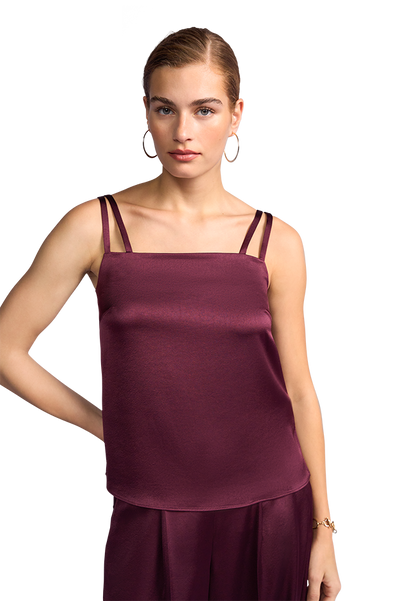 Satin Top with Straps Morello-Riani-Tocca Finita