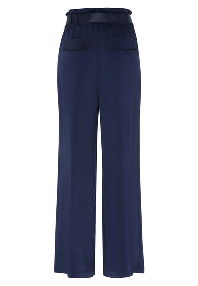 Satin Trousers With Pleats Navy-Marc Aurel-Tocca Finita