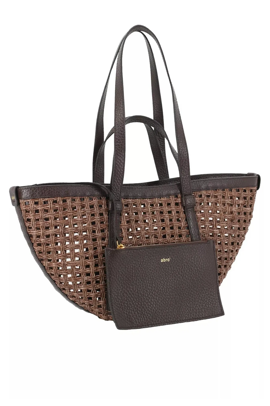 Shopper Cosmo Medium Raffia/Leather Standard Wood-Abro-Tocca Finita