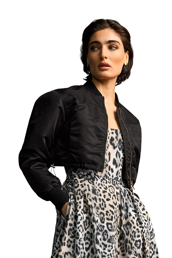 Short Bomber Jacket Black-Riani-Tocca Finita