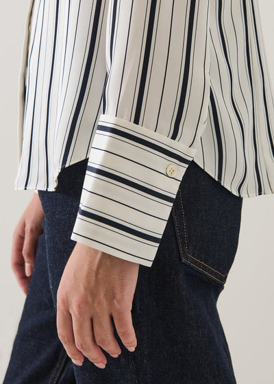 Silk Satin Relaxed Shirt-Patrick Assaraf-Tocca Finita