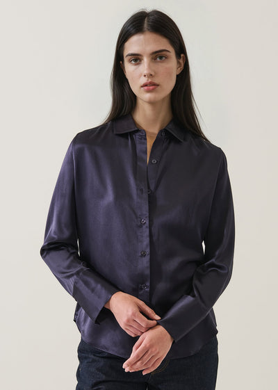 Silk Satin Relaxed Shirt-Patrick Assaraf-Tocca Finita