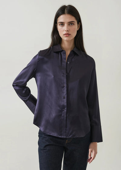 Silk Satin Relaxed Shirt-Patrick Assaraf-Tocca Finita