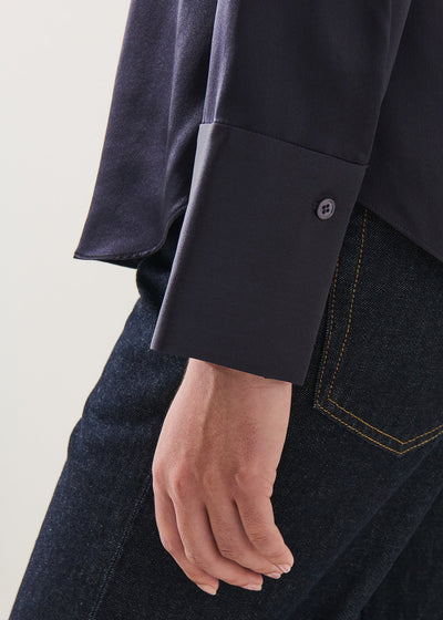 Silk Satin Relaxed Shirt-Patrick Assaraf-Tocca Finita