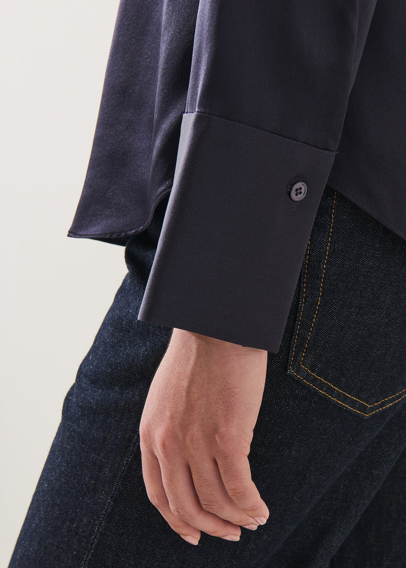 Silk Satin Relaxed Shirt-Patrick Assaraf-Tocca Finita