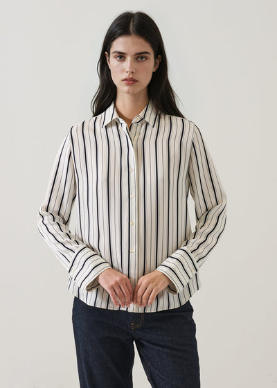 Silk Satin Relaxed Shirt-Patrick Assaraf-Tocca Finita
