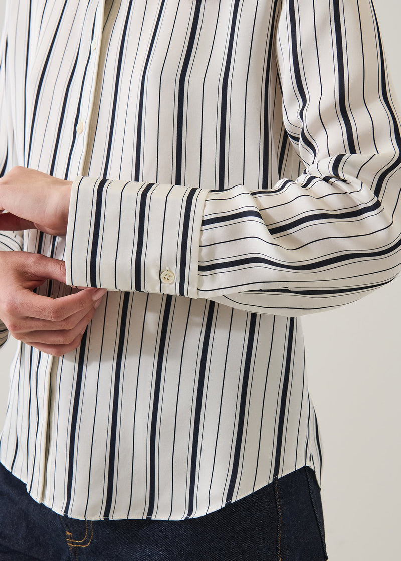 Silk Satin Relaxed Shirt-Patrick Assaraf-Tocca Finita