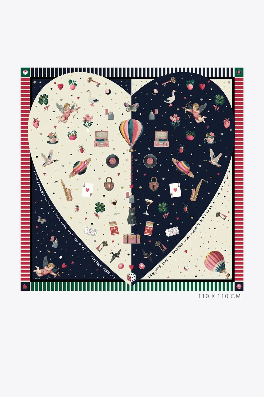 Silk Scarf Cupid Marine Raw-Vilagallo-Tocca Finita