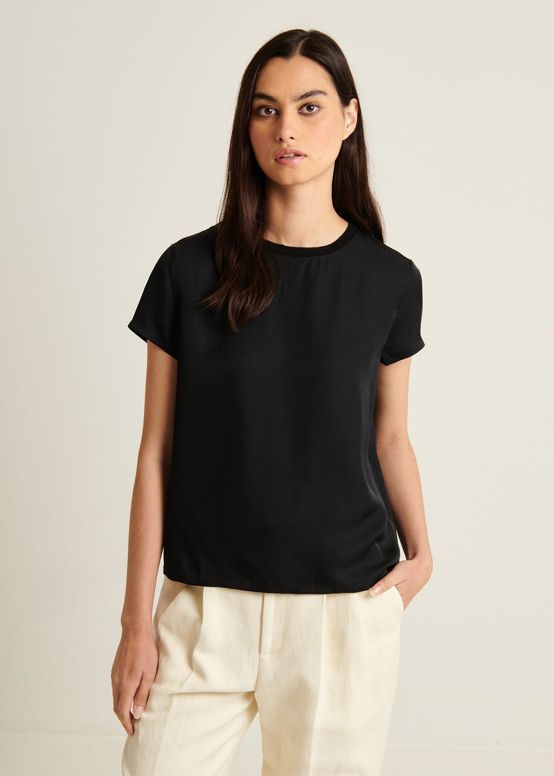 Silk Short Sleeve Crewneck-Patrick Assaraf-Tocca Finita