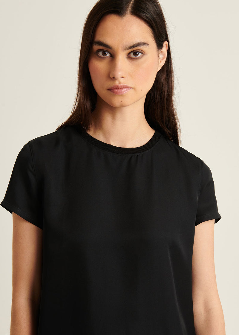 Silk Short Sleeve Crewneck-Patrick Assaraf-Tocca Finita