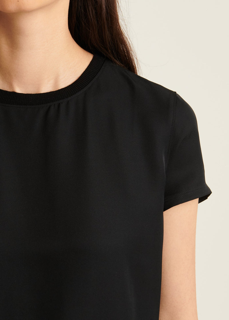 Silk Short Sleeve Crewneck-Patrick Assaraf-Tocca Finita