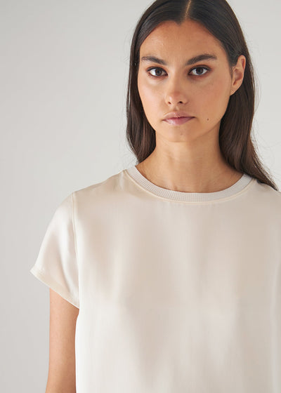 Silk Short Sleeve Crewneck-Patrick Assaraf-Tocca Finita