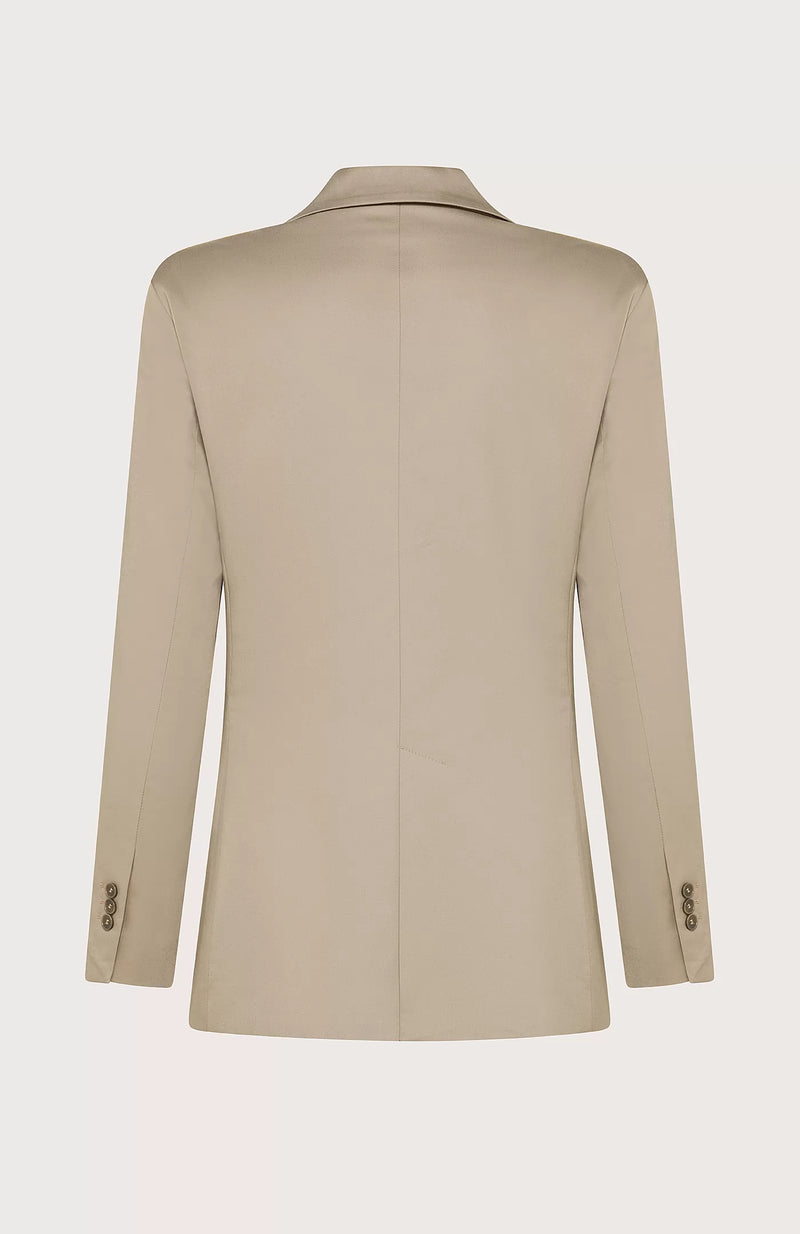 Single Breasted Jacket In Stretch Satin Cotton-Seventy-Tocca Finita