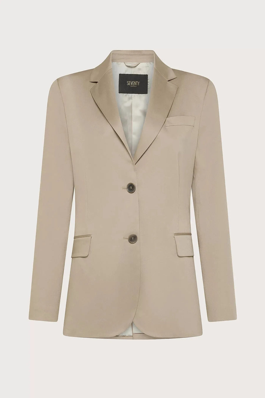 Single Breasted Jacket In Stretch Satin Cotton-Seventy-Tocca Finita