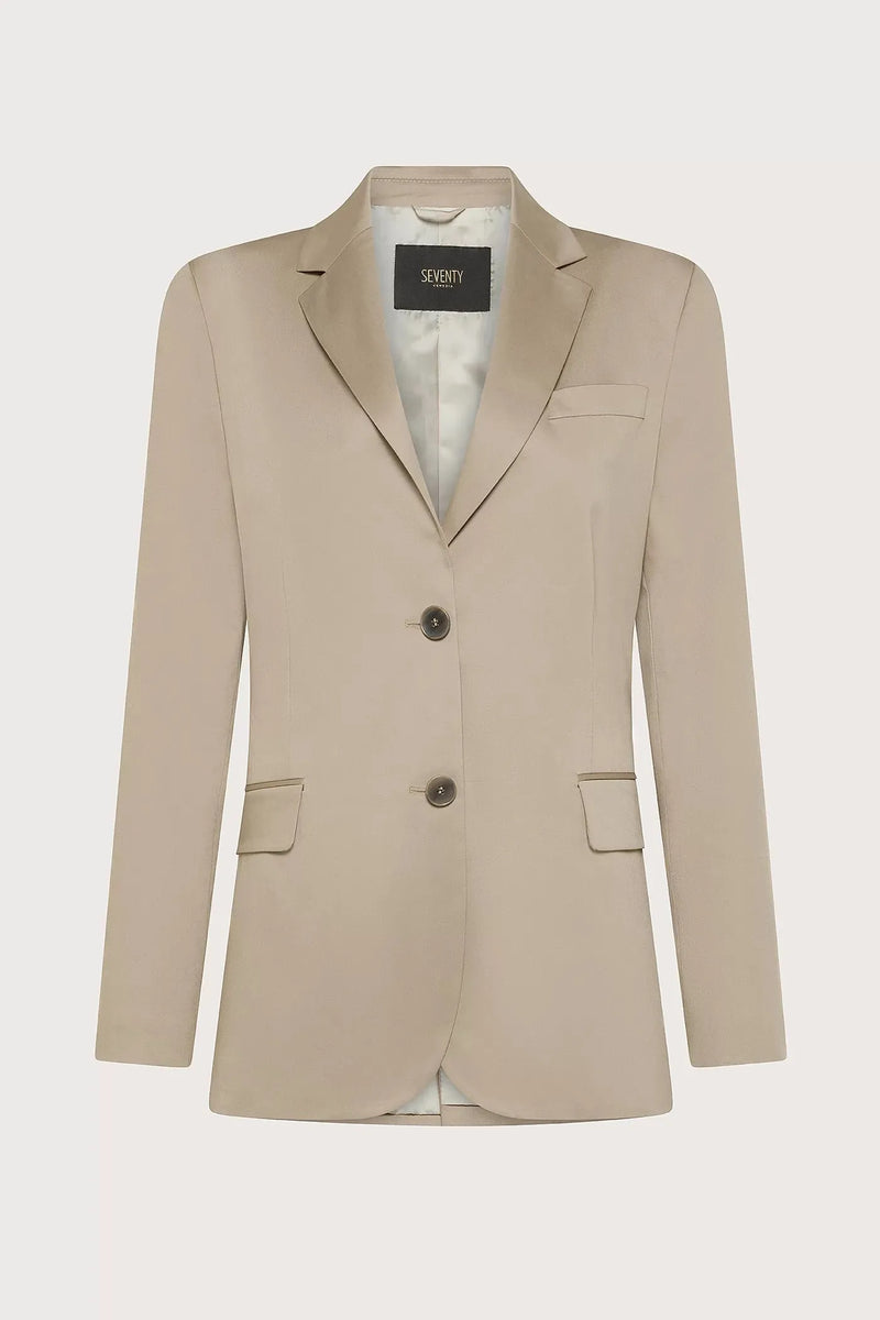 Single Breasted Jacket In Stretch Satin Cotton-Seventy-Tocca Finita
